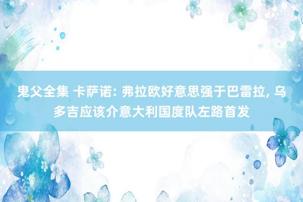 鬼父全集 卡萨诺: 弗拉欧好意思强于巴雷拉， 乌多吉应该介意大利国度队左路首发