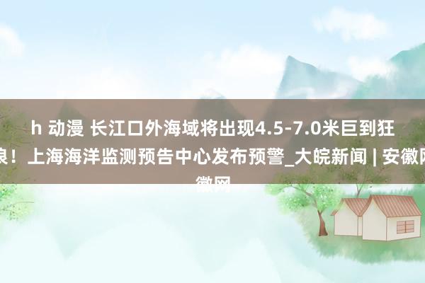 h 动漫 长江口外海域将出现4.5-7.0米巨到狂浪！上海海洋监测预告中心发布预警_大皖新闻 | 安徽网