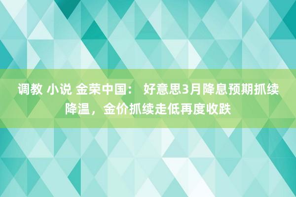 调教 小说 金荣中国： 好意思3月降息预期抓续降温，金价抓续走低再度收跌