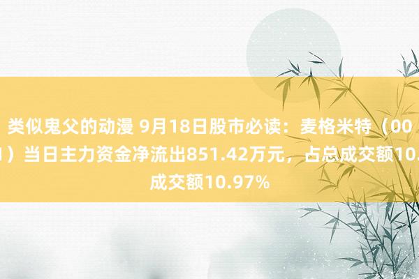 类似鬼父的动漫 9月18日股市必读：麦格米特（002851）当日主力资金净流出851.42万元，占总成交额10.97%