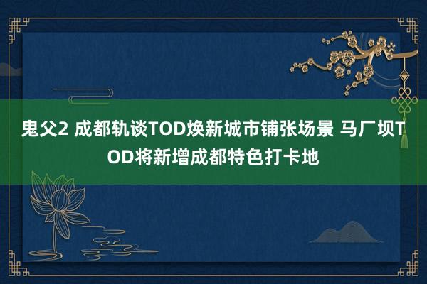 鬼父2 成都轨谈TOD焕新城市铺张场景 马厂坝TOD将新增成都特色打卡地