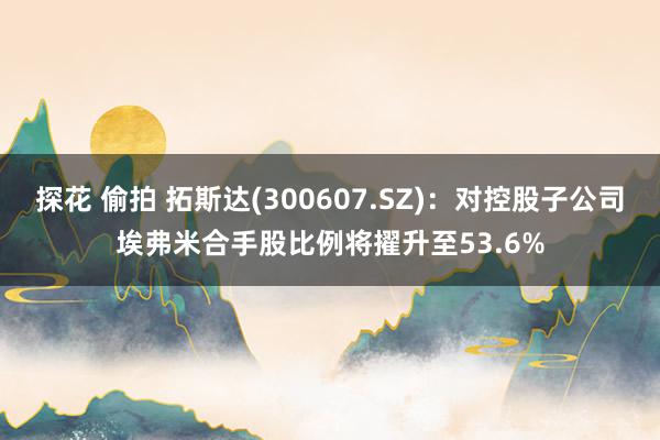 探花 偷拍 拓斯达(300607.SZ)：对控股子公司埃弗米合手股比例将擢升至53.6%