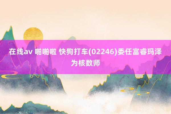 在线av 啪啪啦 快狗打车(02246)委任富睿玛泽为核数师