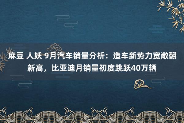 麻豆 人妖 9月汽车销量分析：造车新势力宽敞翻新高，比亚迪月销量初度跳跃40万辆