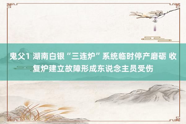 鬼父1 湖南白银“三连炉”系统临时停产磨砺 收复炉建立故障形成东说念主员受伤