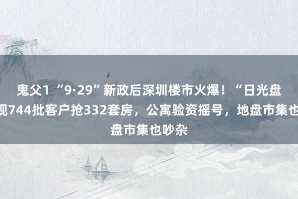 鬼父1 “9·29”新政后深圳楼市火爆！“日光盘”再现744批客户抢332套房，公寓验资摇号，地盘市集也吵杂