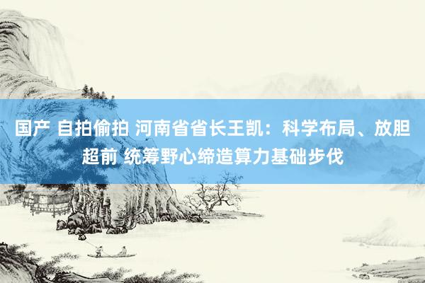 国产 自拍偷拍 河南省省长王凯：科学布局、放胆超前 统筹野心缔造算力基础步伐