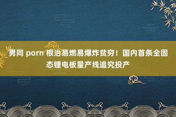 男同 porn 根治易燃易爆炸贫穷！国内首条全固态锂电板量产线追究投产