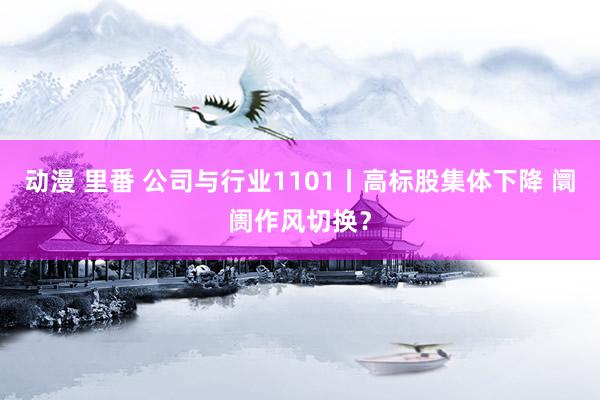 动漫 里番 公司与行业1101丨高标股集体下降 阛阓作风切换？