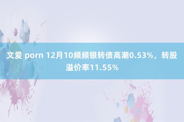 文爱 porn 12月10频频银转债高潮0.53%，转股溢价率11.55%