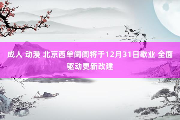 成人 动漫 北京西单阛阓将于12月31日歇业 全面驱动更新改建