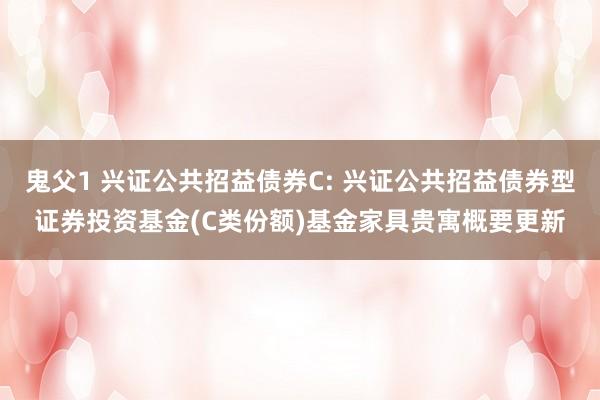 鬼父1 兴证公共招益债券C: 兴证公共招益债券型证券投资基金(C类份额)基金家具贵寓概要更新