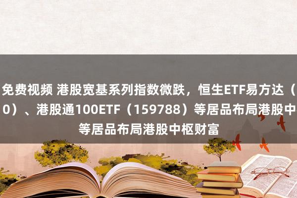 免费视频 港股宽基系列指数微跌，恒生ETF易方达（513210）、港股通100ETF（159788）等居品布局港股中枢财富