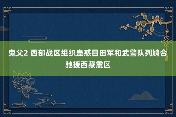 鬼父2 西部战区组织蛊惑目田军和武警队列鸠合驰援西藏震区