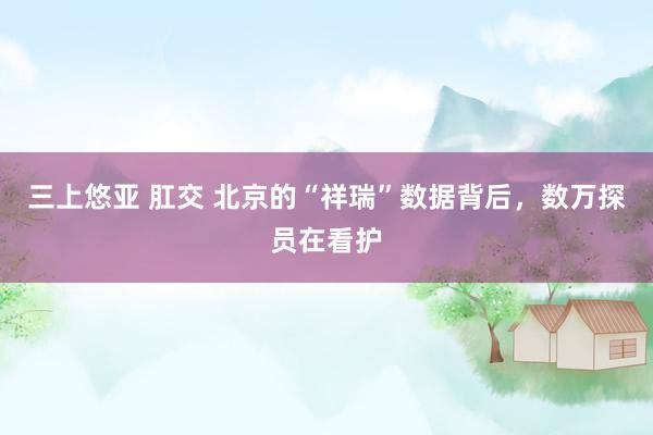 三上悠亚 肛交 北京的“祥瑞”数据背后，数万探员在看护