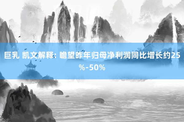 巨乳 凯文解释: 瞻望昨年归母净利润同比增长约25%-50%