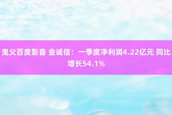 鬼父百度影音 金诚信：一季度净利润4.22亿元 同比增长54.1%